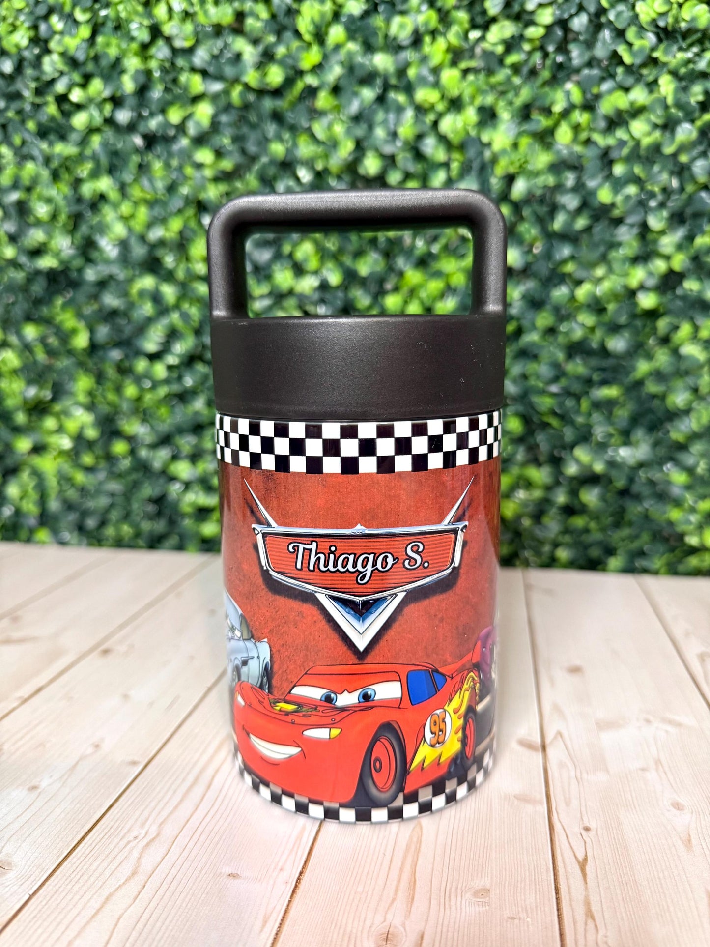 Personalized Kids Lunch Set, Cars Movie Toddler Lunchbag for School Personalized for Boys Matching Water Bottle Food Jar, Lightning Mcqueen