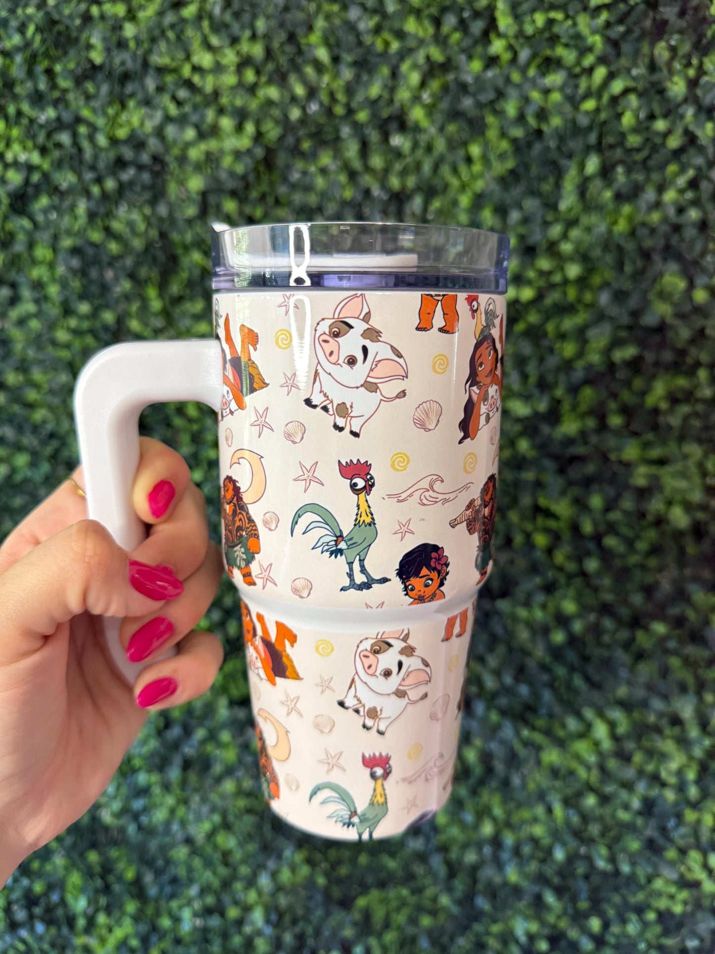 Kids Tumbler 20oz Cup with Handle,Moana Water Bottle, Moana Maui tumbler, perfect Birthday Gift, Ocean Princess