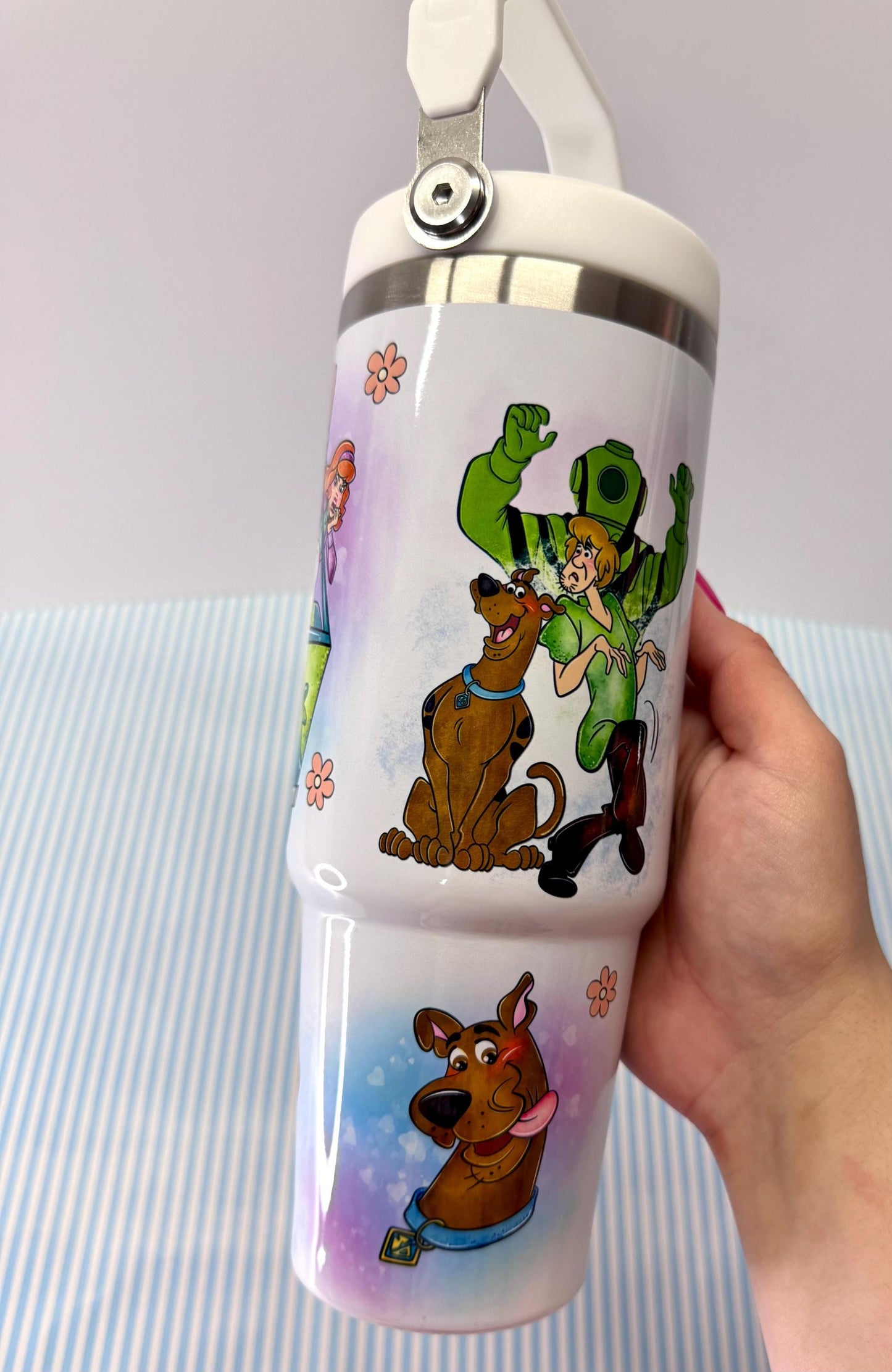Cartoon Characters 30oz Tumbler, Mystery Dog Gang, Leak proof with Handle, Cartoon gift, 70s and 80s Cartoon