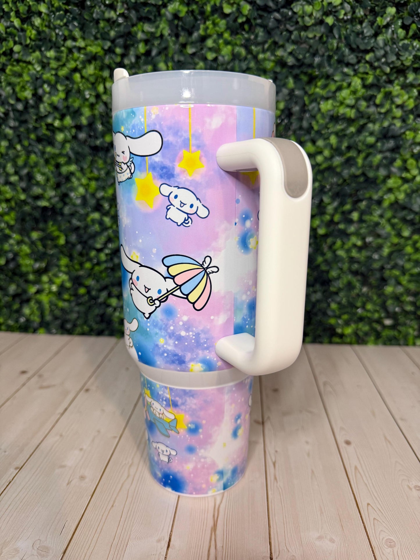 Cinnamoroll Tumbler 40oz with Handle, HK, Cinnamon Roll and friends, Rainbow tumbler, Kawaii tumbler, Kitty and friends, Kawaii gift