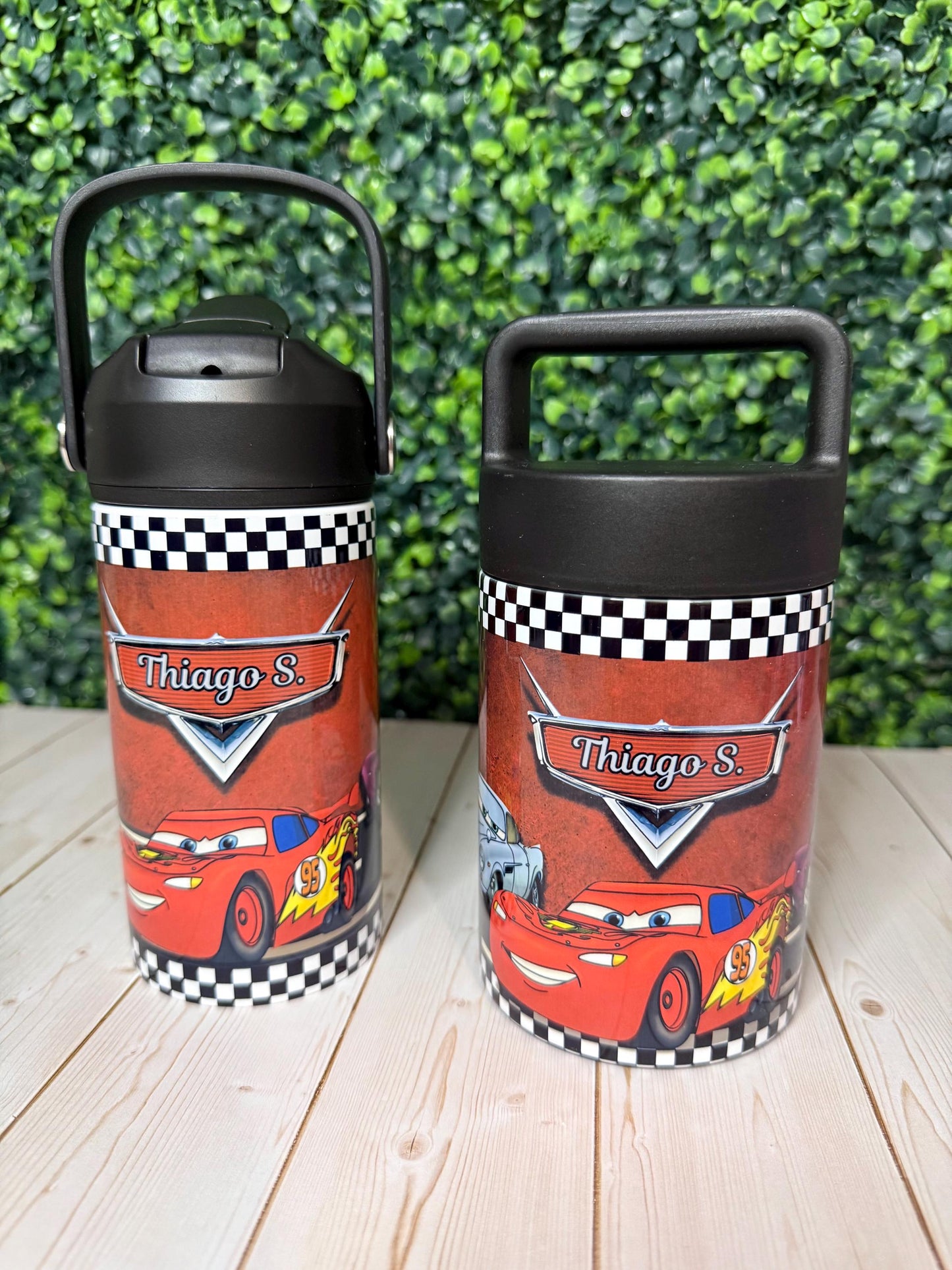 Personalized Kids Lunch Set, Cars Movie Toddler Lunchbag for School Personalized for Boys Matching Water Bottle Food Jar, Lightning Mcqueen