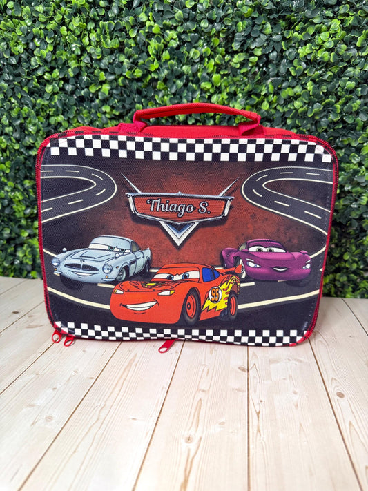 Personalized Kids Lunch Set, Cars Movie Toddler Lunchbag for School Personalized for Boys Matching Water Bottle Food Jar, Lightning Mcqueen