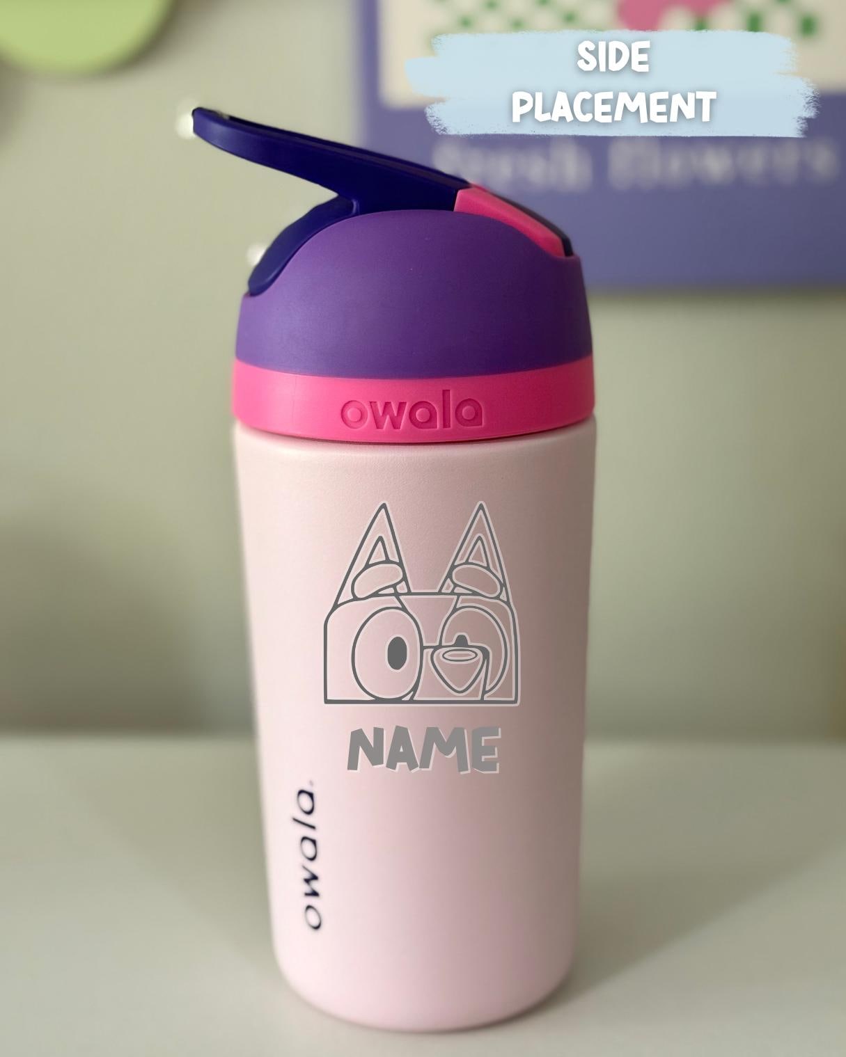 Custom Engraved Kids Tumbler Owala Flip 14oz Spill Proof, Bluey Engraved tumbler, Toddler cup, Cartoon dog, Bluey gift for boys and girls