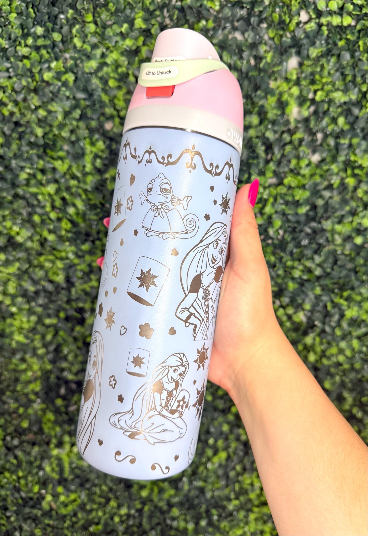 Custom Engraved Owala, Tangled Movie Princess, 24oz Free Sip, Engraved tumbler, Rapunzel princess