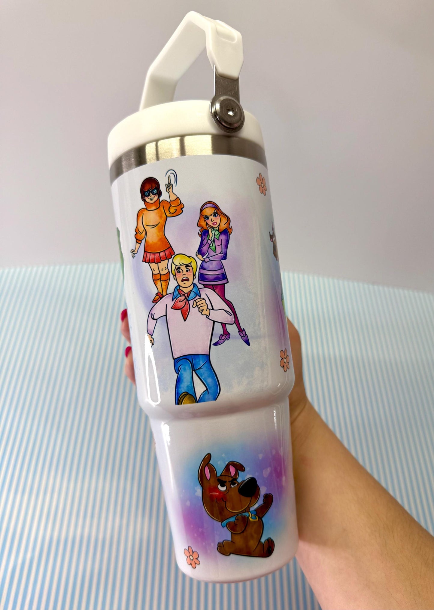 Cartoon Characters 30oz Tumbler, Mystery Dog Gang, Leak proof with Handle, Cartoon gift, 70s and 80s Cartoon