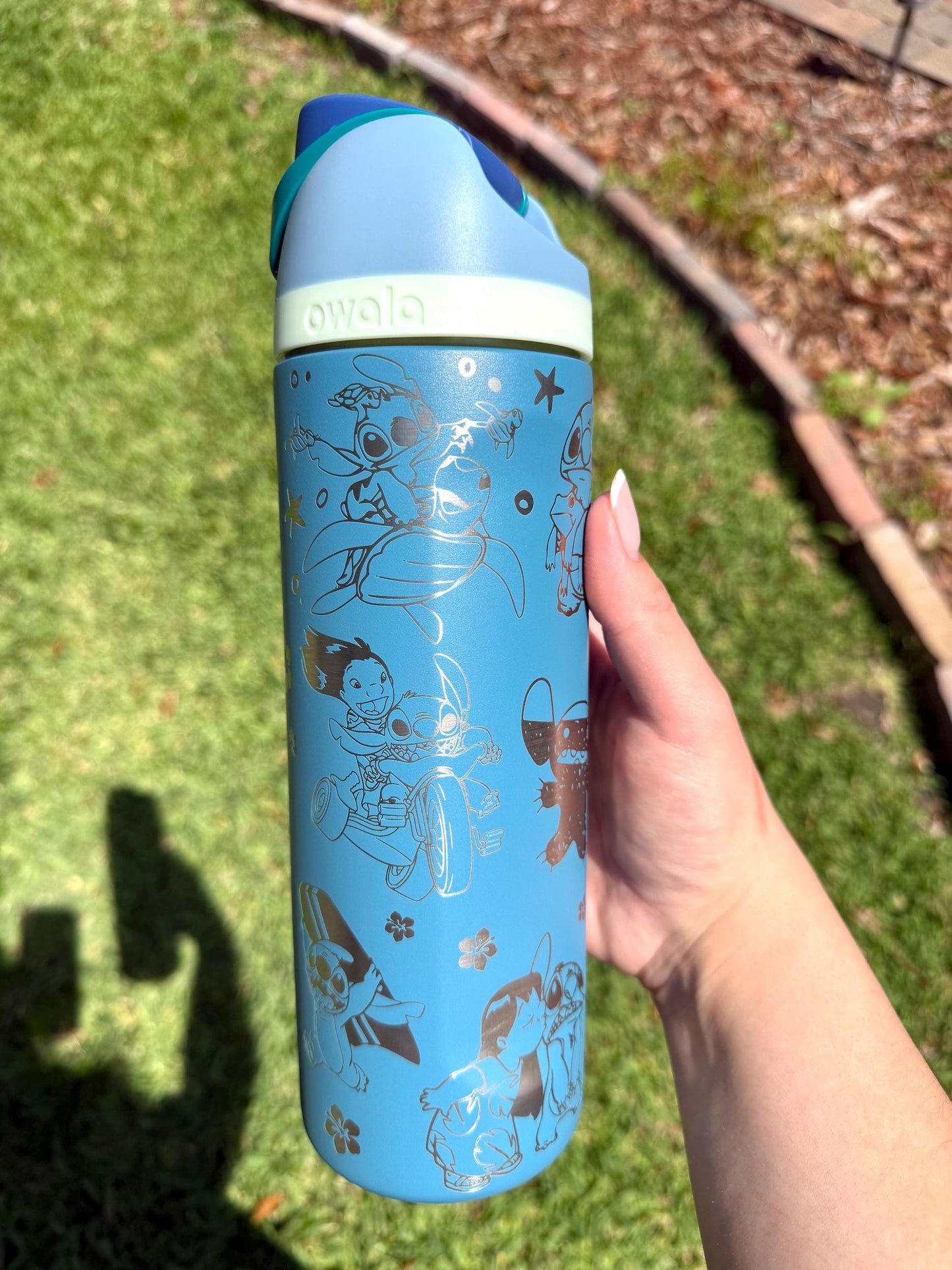 Custom Engraved Owala, Lilo and Stitch Movie, Owala Free Sip, Engraved tumbler, Cute Alien Disney