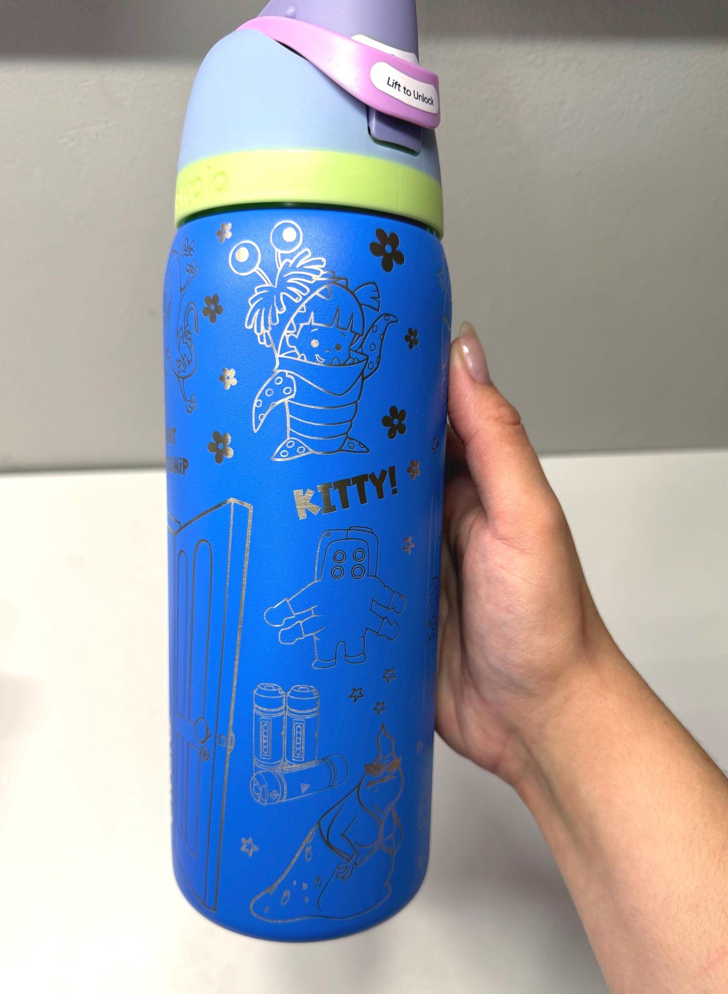 Custom Engraved Owala, Disney Monsters Inc Movie Park Day, Owala Free Sip, Engraved tumbler, Disney Cup Disney gift Mike and Sully and Boo