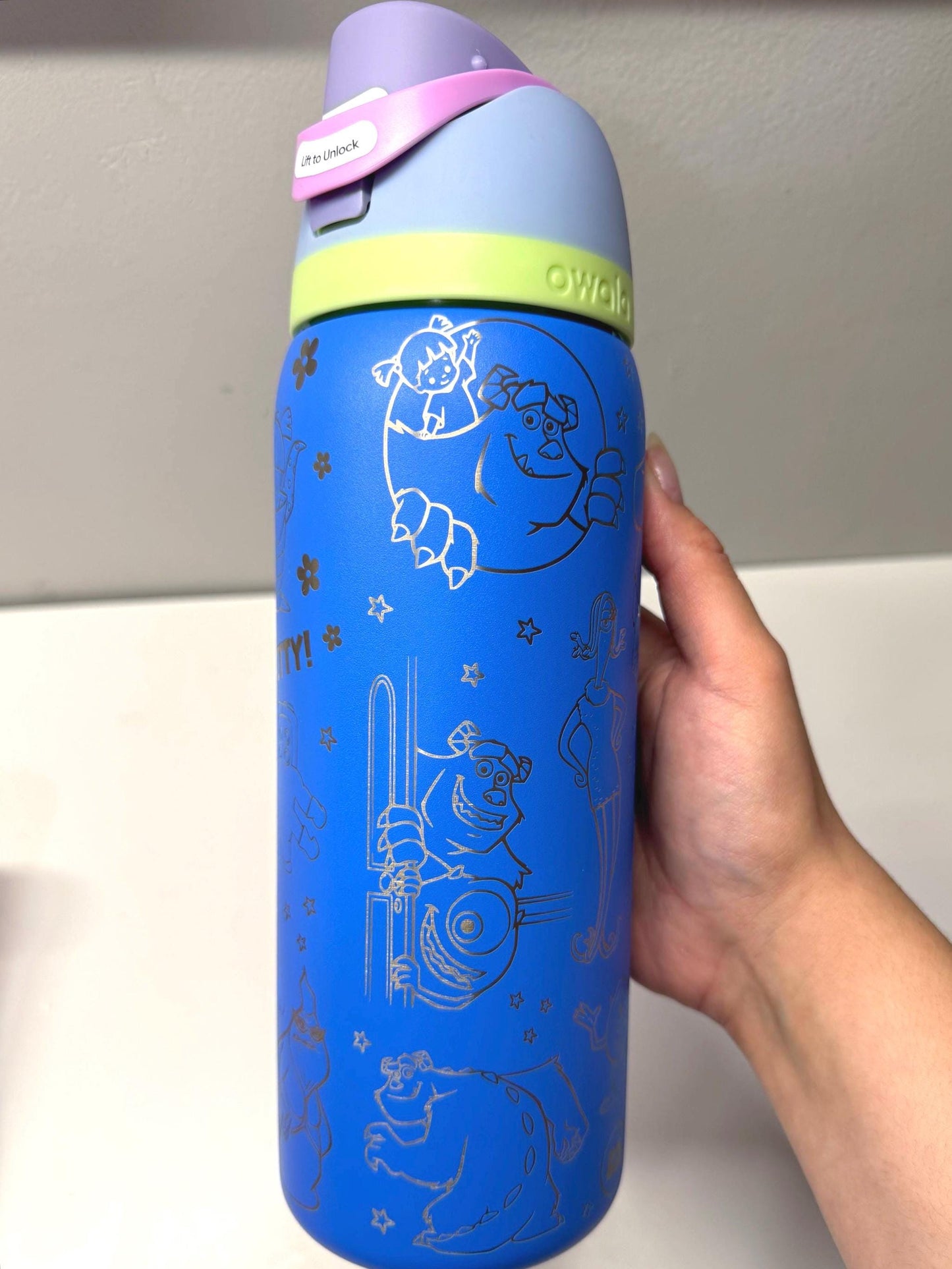 Custom Engraved Owala, Disney Monsters Inc Movie Park Day, Owala Free Sip, Engraved tumbler, Disney Cup Disney gift Mike and Sully and Boo