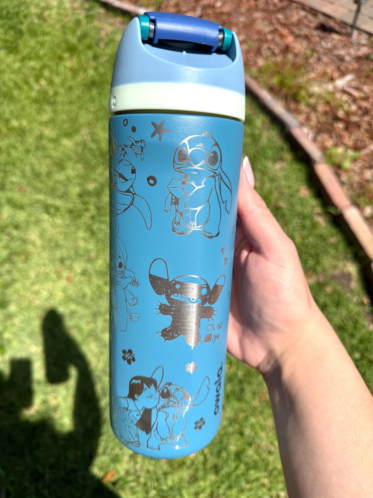 Custom Engraved Owala, Lilo and Stitch Movie, Owala Free Sip, Engraved tumbler, Cute Alien Disney