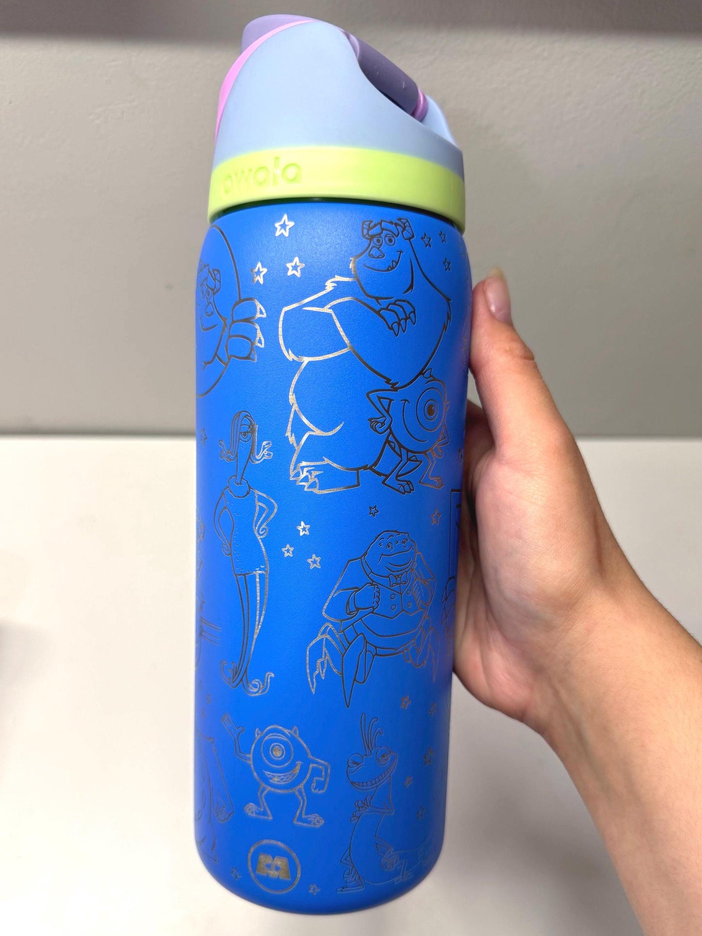 Custom Engraved Owala, Disney Monsters Inc Movie Park Day, Owala Free Sip, Engraved tumbler, Disney Cup Disney gift Mike and Sully and Boo