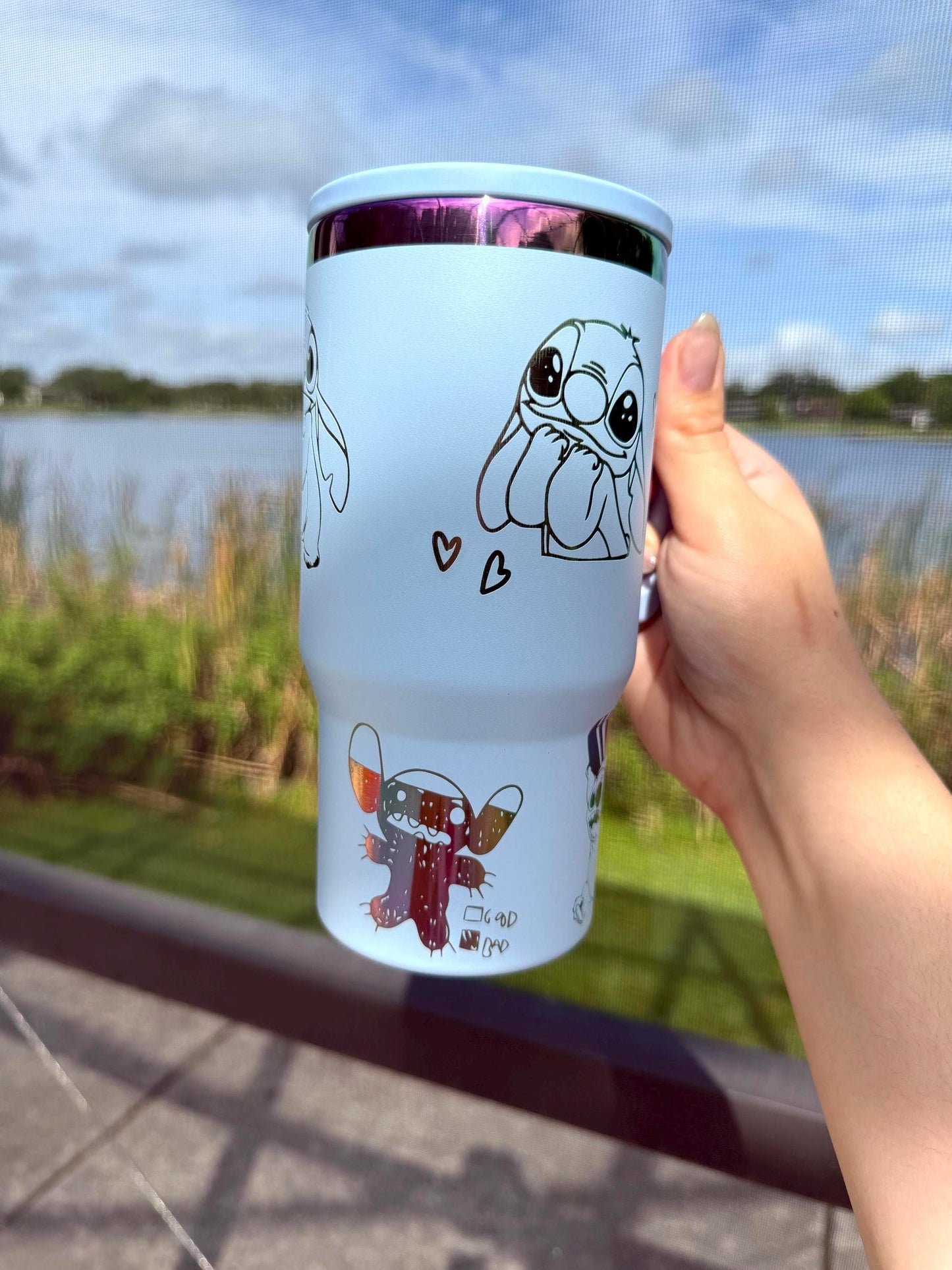 Custom Engraved Kids Tumbler, Lilo and Stitch Tumbler, 20oz with handle, Engraved tumbler, Spill proof cup, Stitch gift for boys and girls