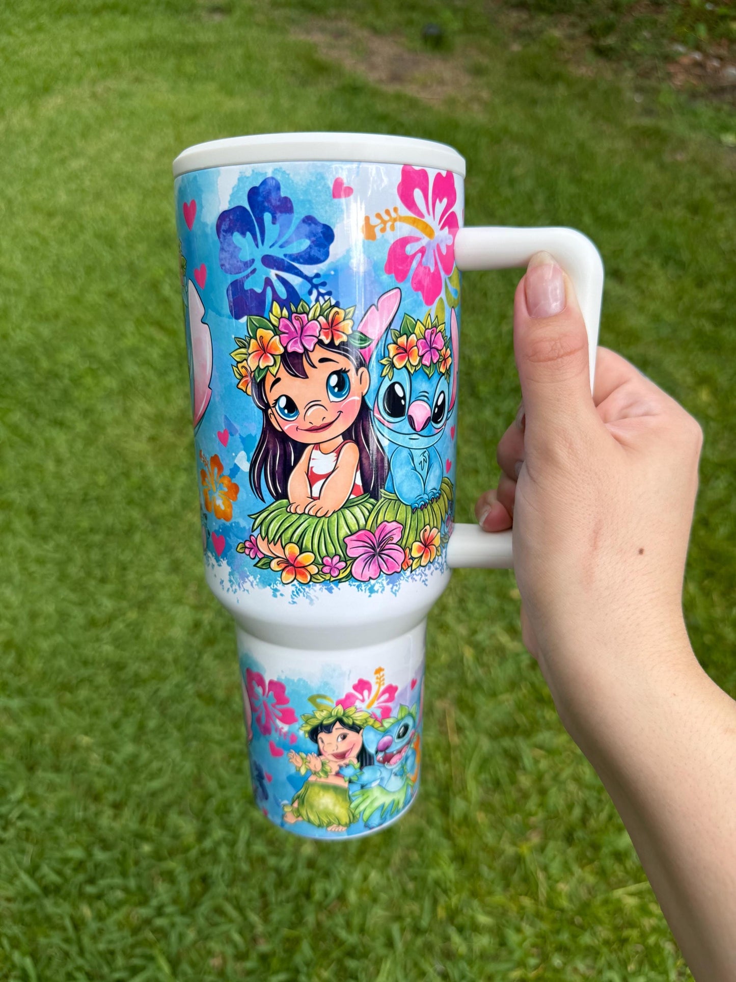 Lilo and Stitch Tumbler, Personalized Tumbler with Handle, Disney tumbler, Lilo & Stitch Inspired Cup, Stitch Stanley dupe, Disney gifts