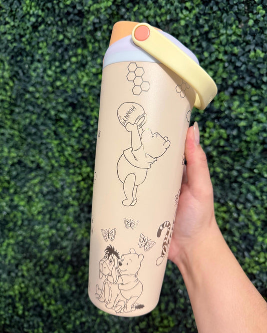 Custom Engraved Owala, Disney Winnie the Pooh, 30oz Free Sip Sway, Laser Engraved, Pooh bear Tumbler, Disney engraved gifts, Pooh & Friends