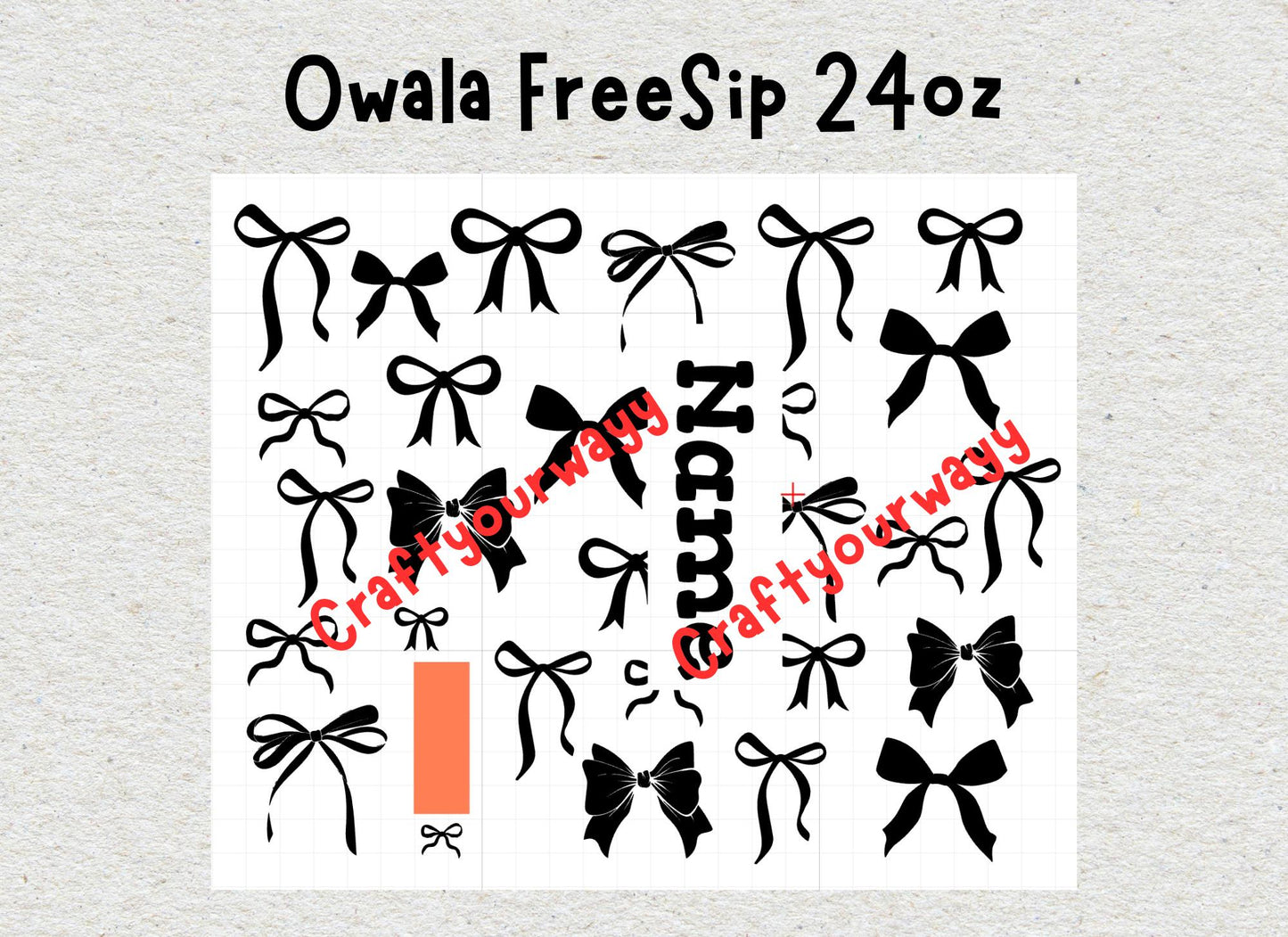Bows Coquette 24oz Free Sip Owala, Engraved tumbler
