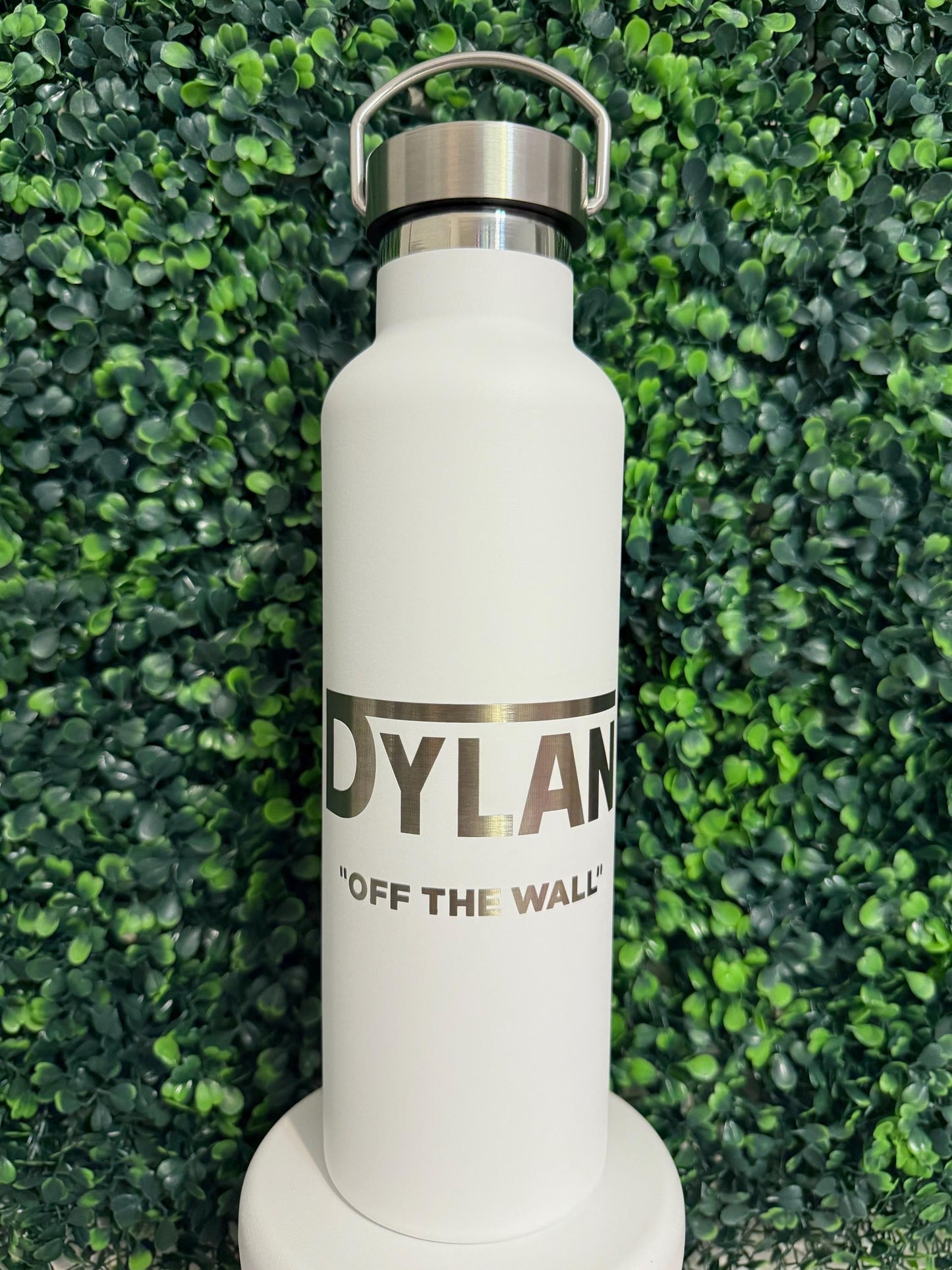 Personalized Water Bottle 24oz Stainless Steel tumbler, Engraved with Custom “Vans” logo with Name, School water bottle, gift for him