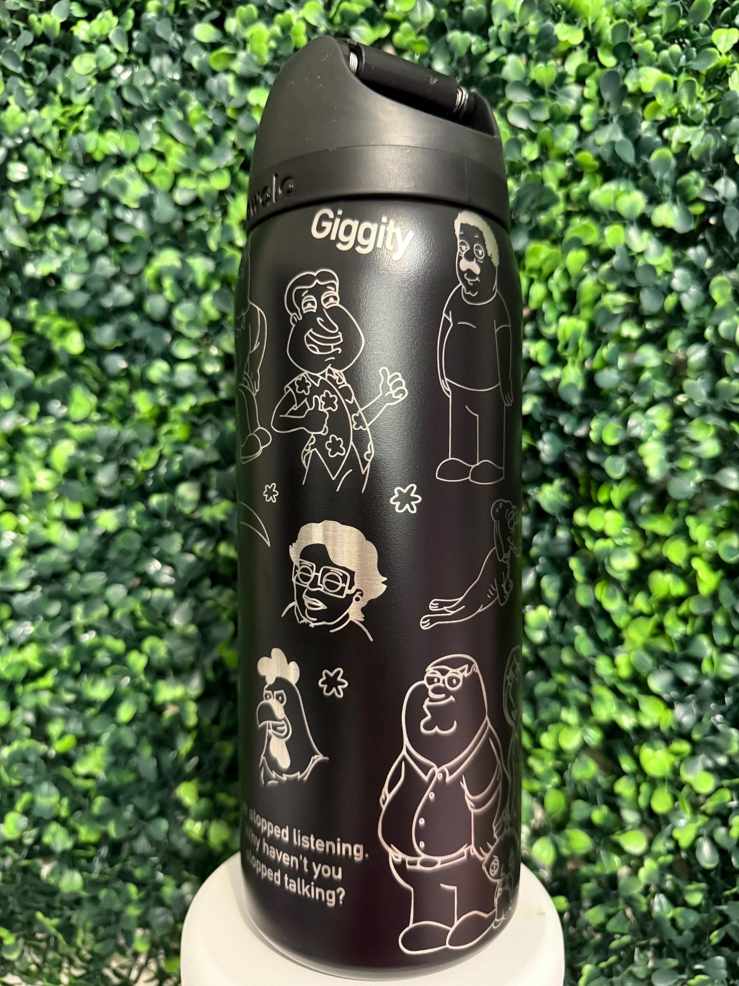 Family Guy Owala Freesip Engraved Tumbler, Peter Griffin Stewie Griffin Brian Dog Glenn Quagmire
