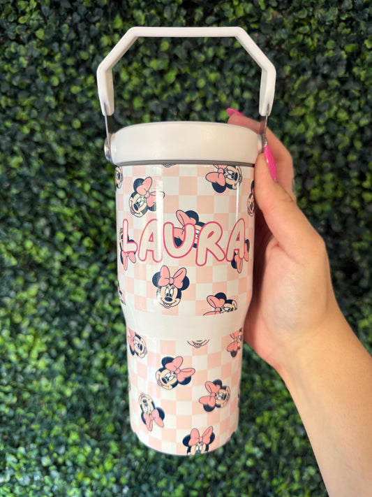 Kids Tumbler 20oz Cup with Handle, Mouse Kids Water Bottle, Neutral for kids, perfect Birthday Gift