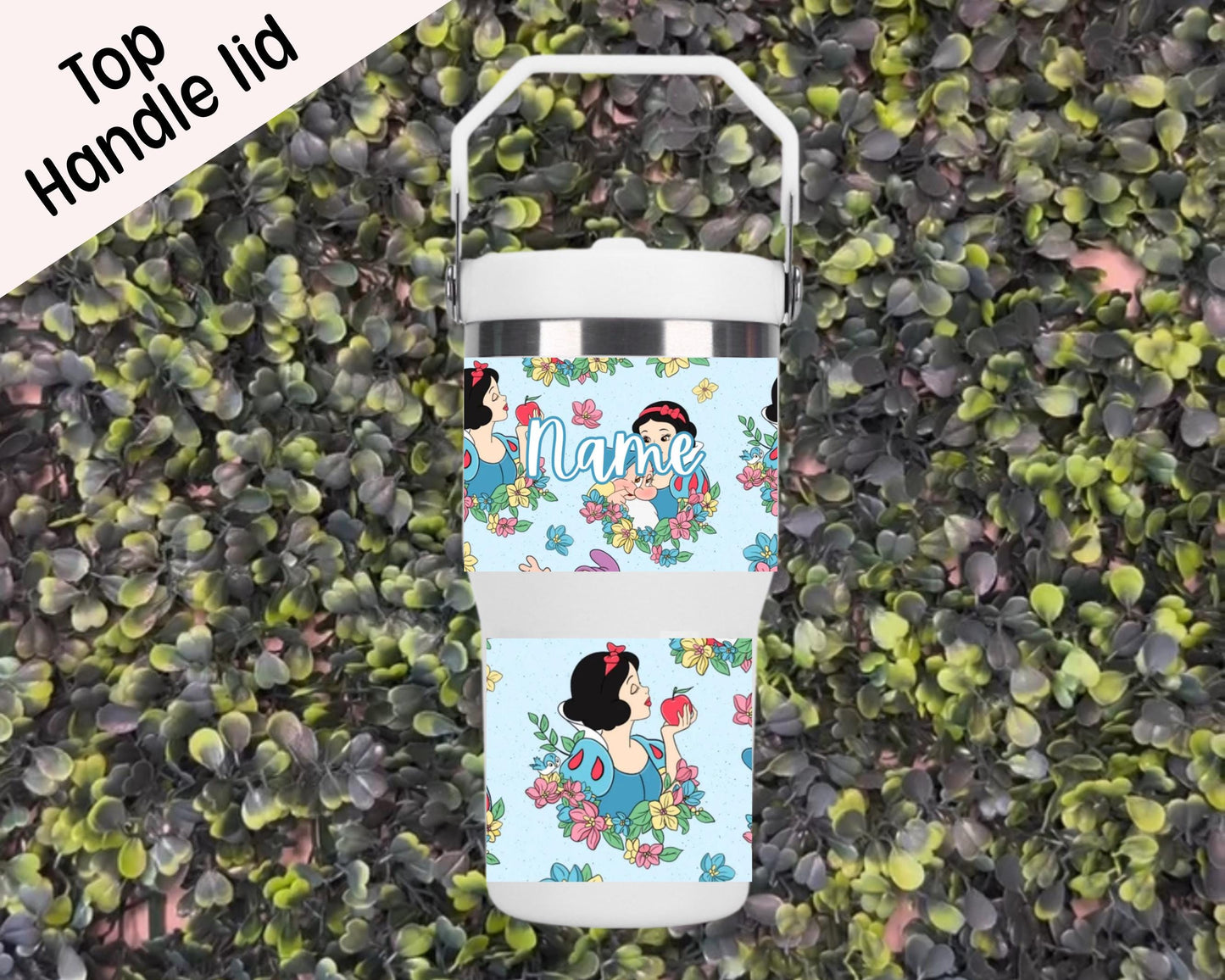 Kids Tumbler 20oz Flip Straw Water Bottle, Snow White, Princess, Tumbler with Handle, perfect Birthday Gift, Seven Dwarfs
