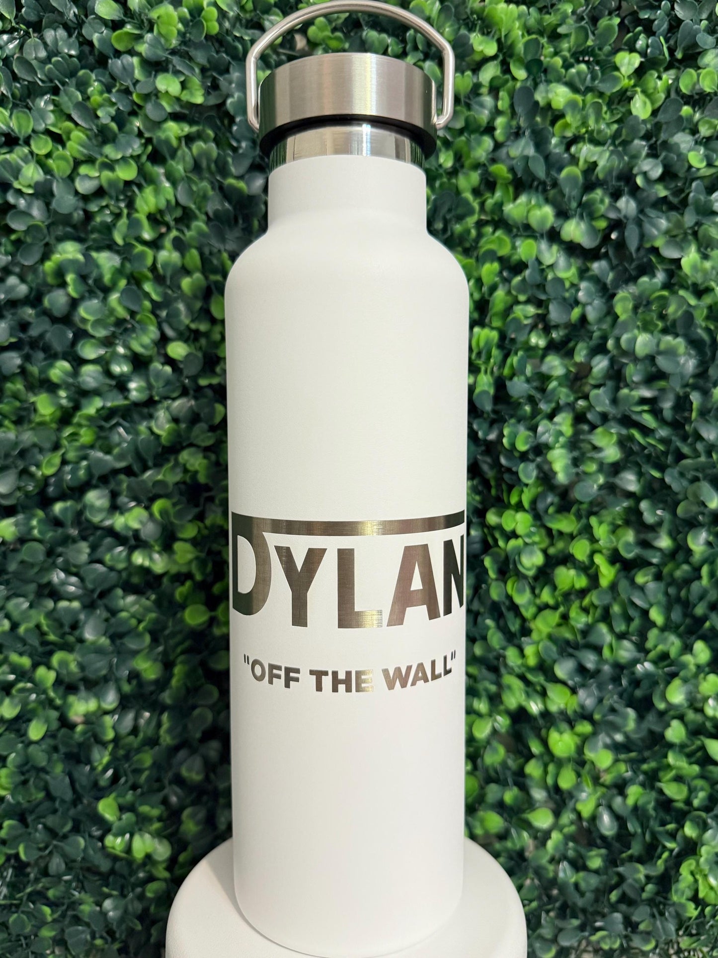 Personalized Water Bottle 24oz Stainless Steel tumbler, Engraved with Custom “Vans” logo with Name, School water bottle, gift for him