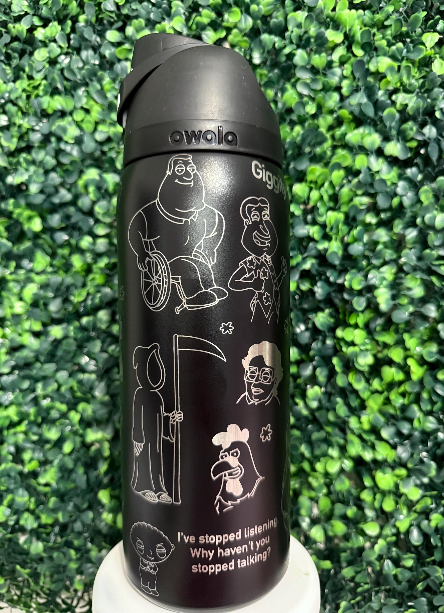 Family Guy Owala Freesip Engraved Tumbler, Peter Griffin Stewie Griffin Brian Dog Glenn Quagmire