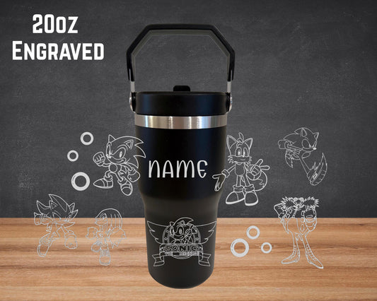 Kids Engraved 20oz Tumbler, Sonic Hedgehog