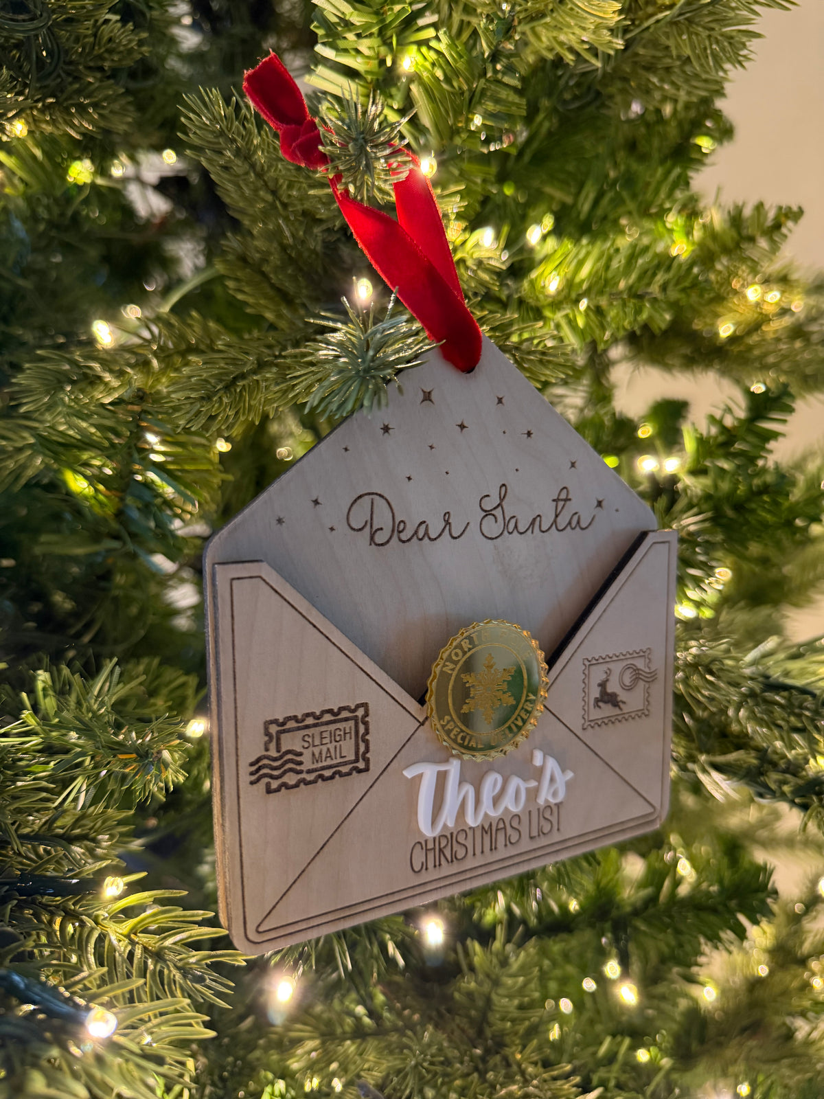 Letter to Santa Ornament, Personalized