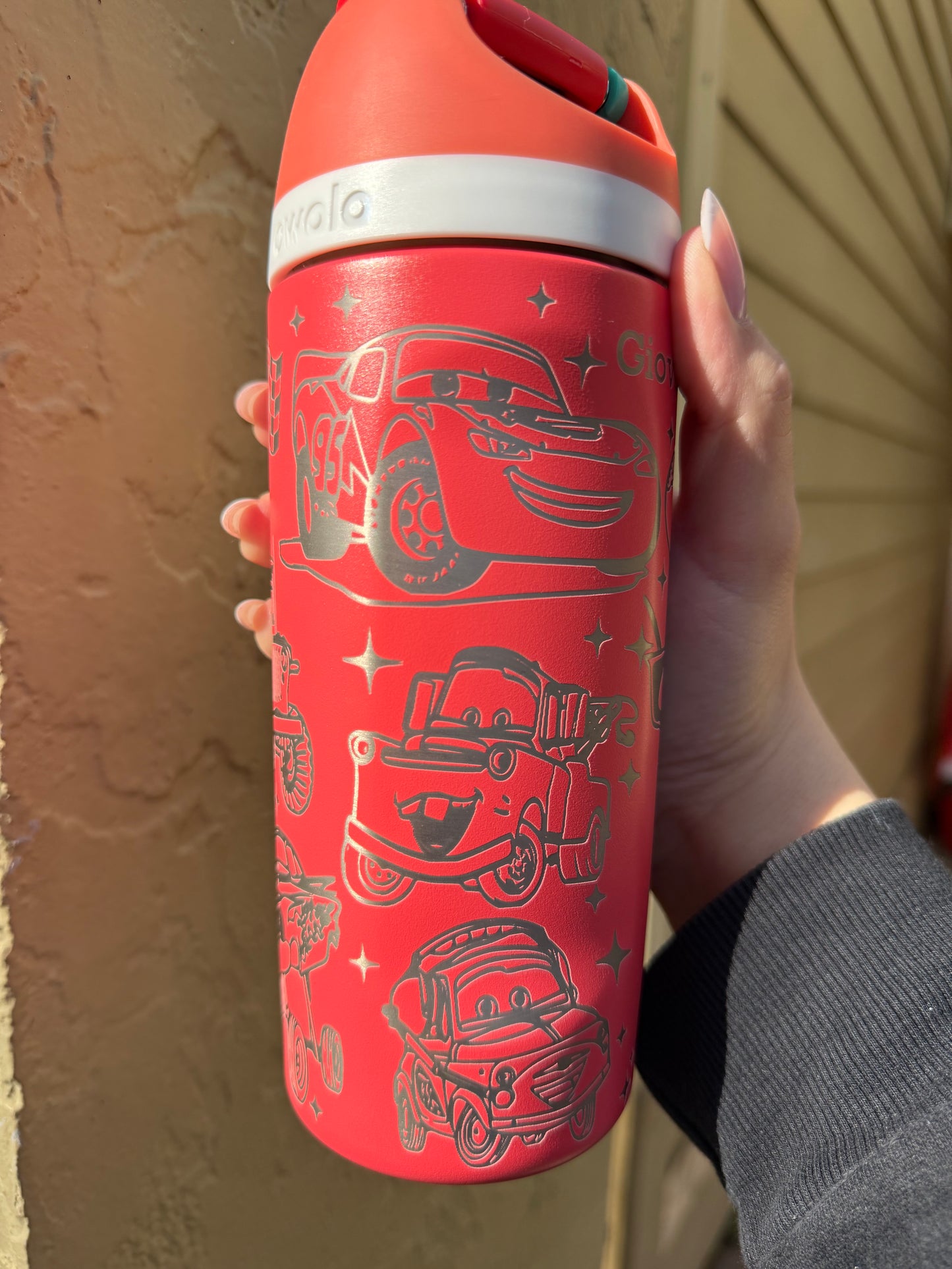 Cars Movie Engraved Owala Free Sip 16oz, Lightning Mcqueen