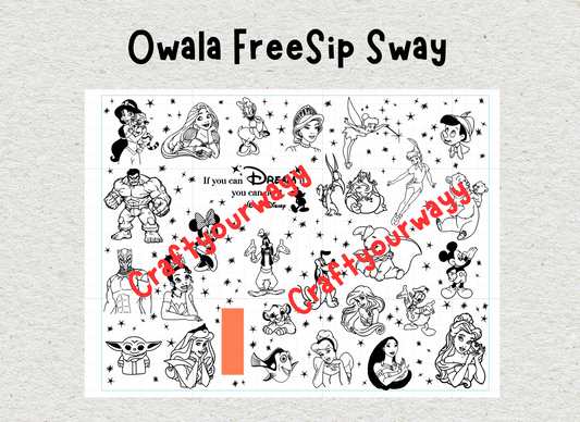 Disney Mashup Characters Engraved Owala Free Sip Sway