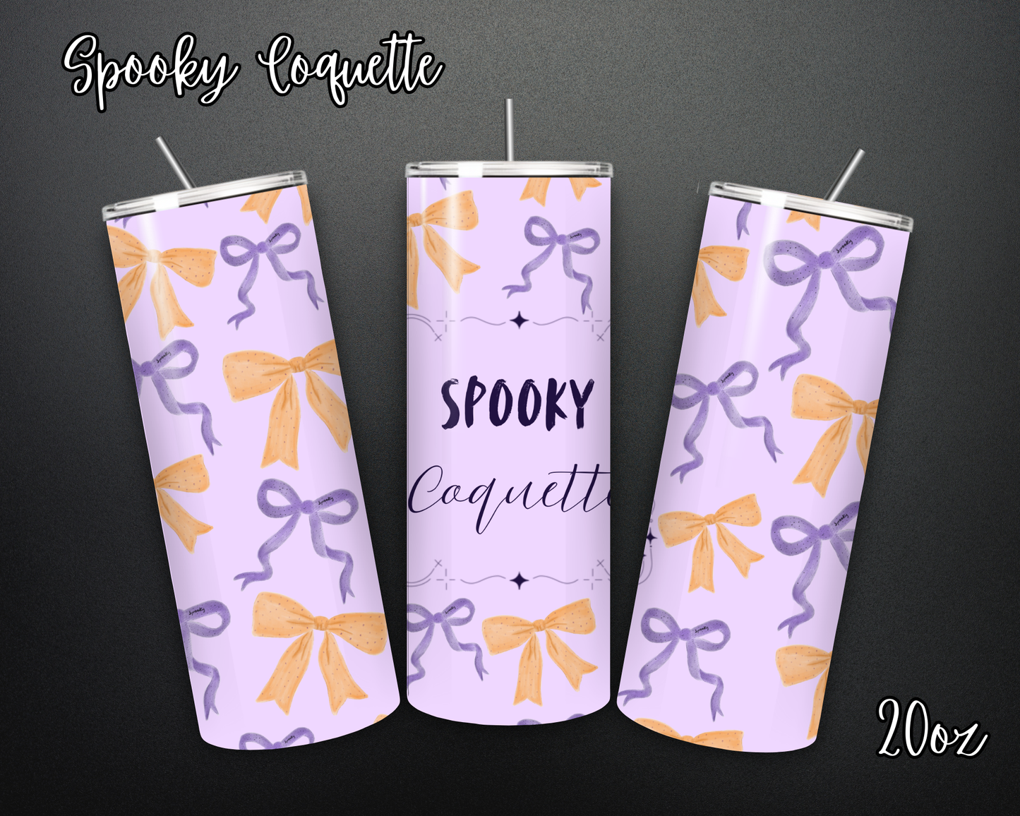 Spooky Coquette Halloween 20oz Cup, Coquette Bows Fall themed Stainless Steel Tumbler perfect Halloween gift