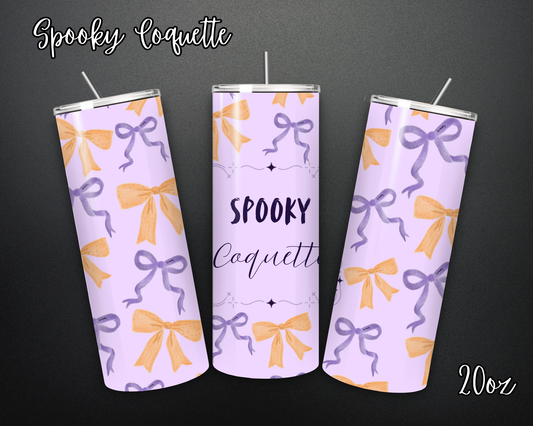 Spooky Coquette Halloween 20oz Cup, Coquette Bows Fall themed Stainless Steel Tumbler perfect Halloween gift