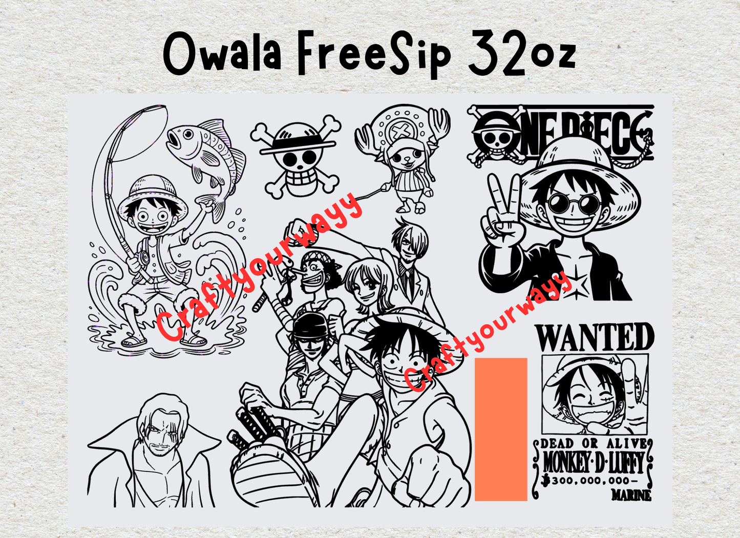 One Piece Anime Owala Engraved Free Sip