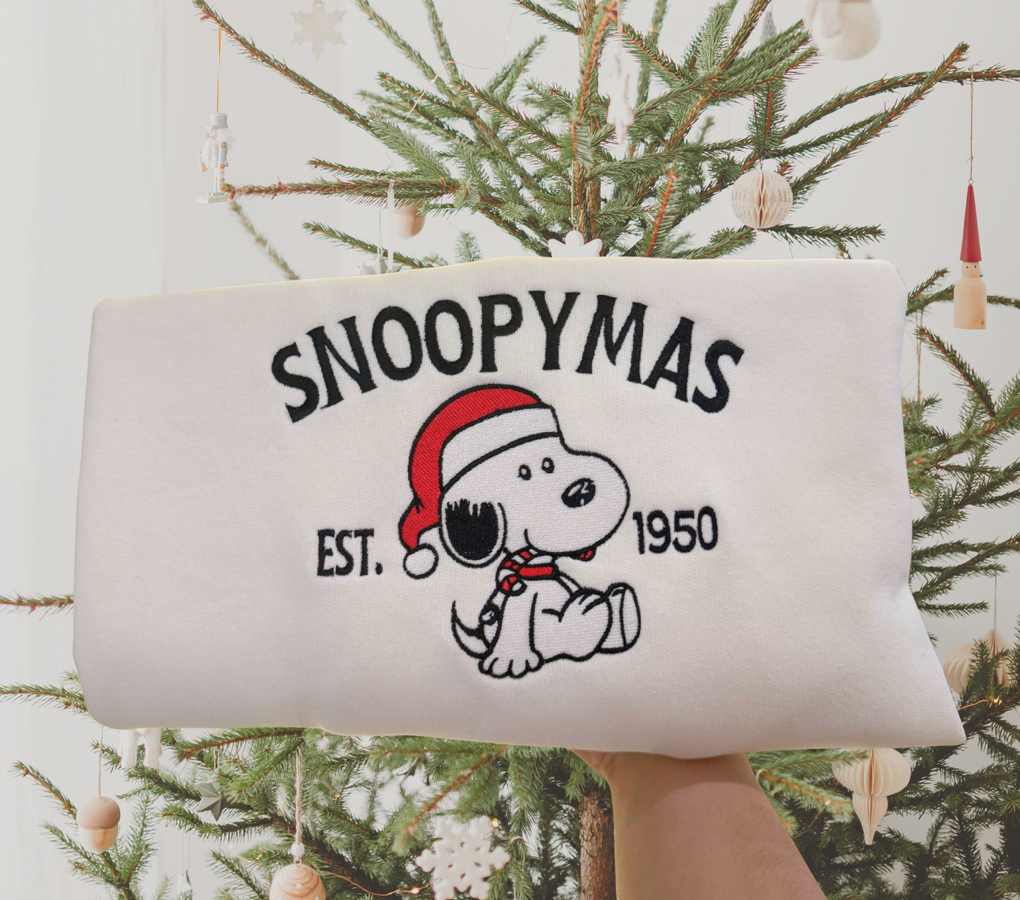 Snoopymas Embroidery Sweatshirt, Snoopy Christmas
