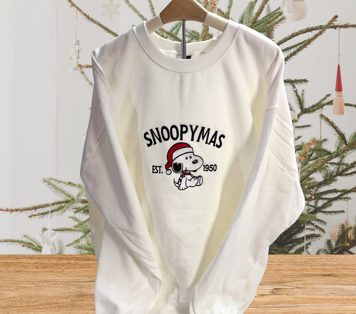 Snoopymas Embroidery Sweatshirt, Snoopy Christmas