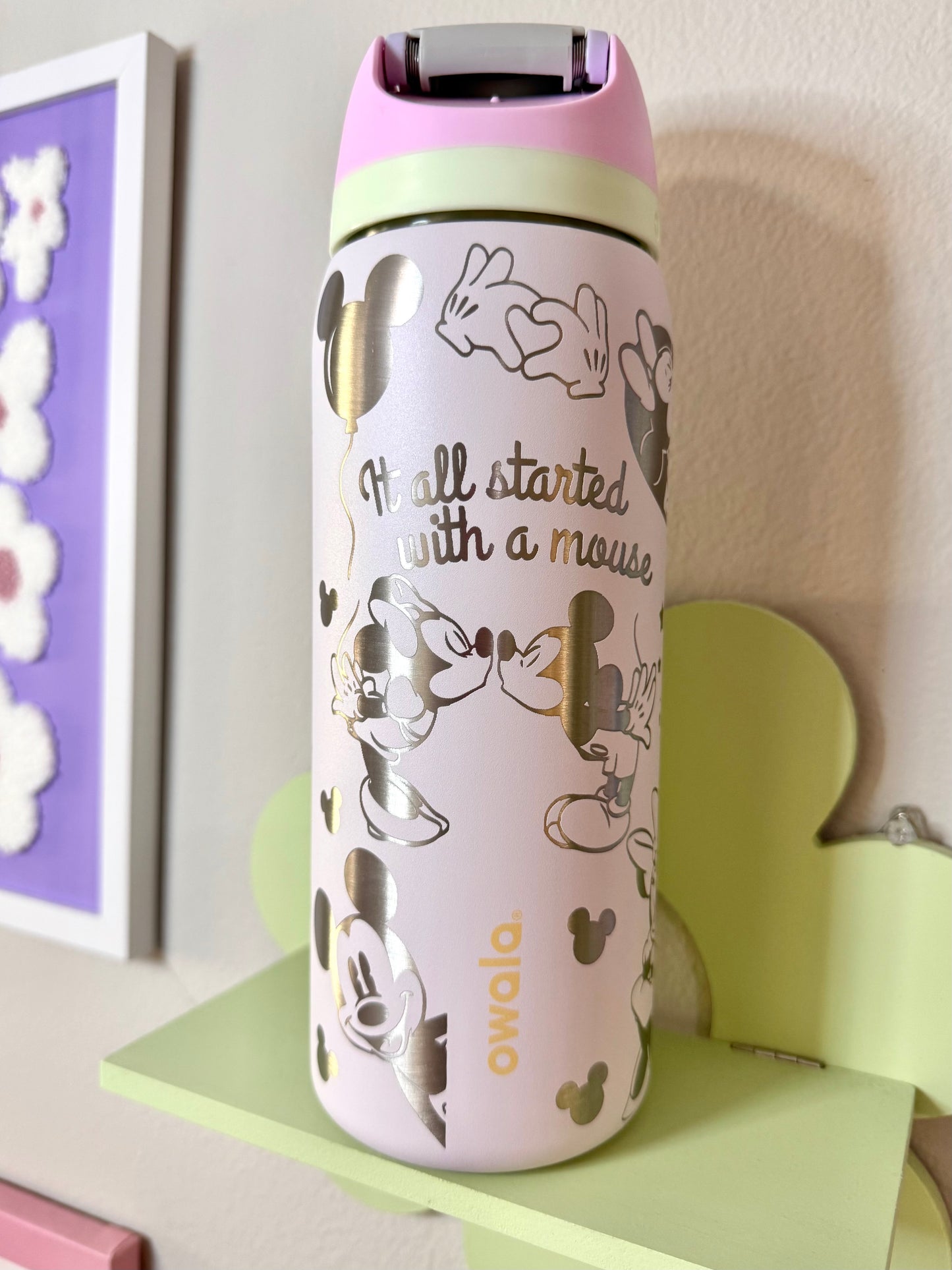 Disney Mickey Minnie Owala Engraved Free Sip, 32oz