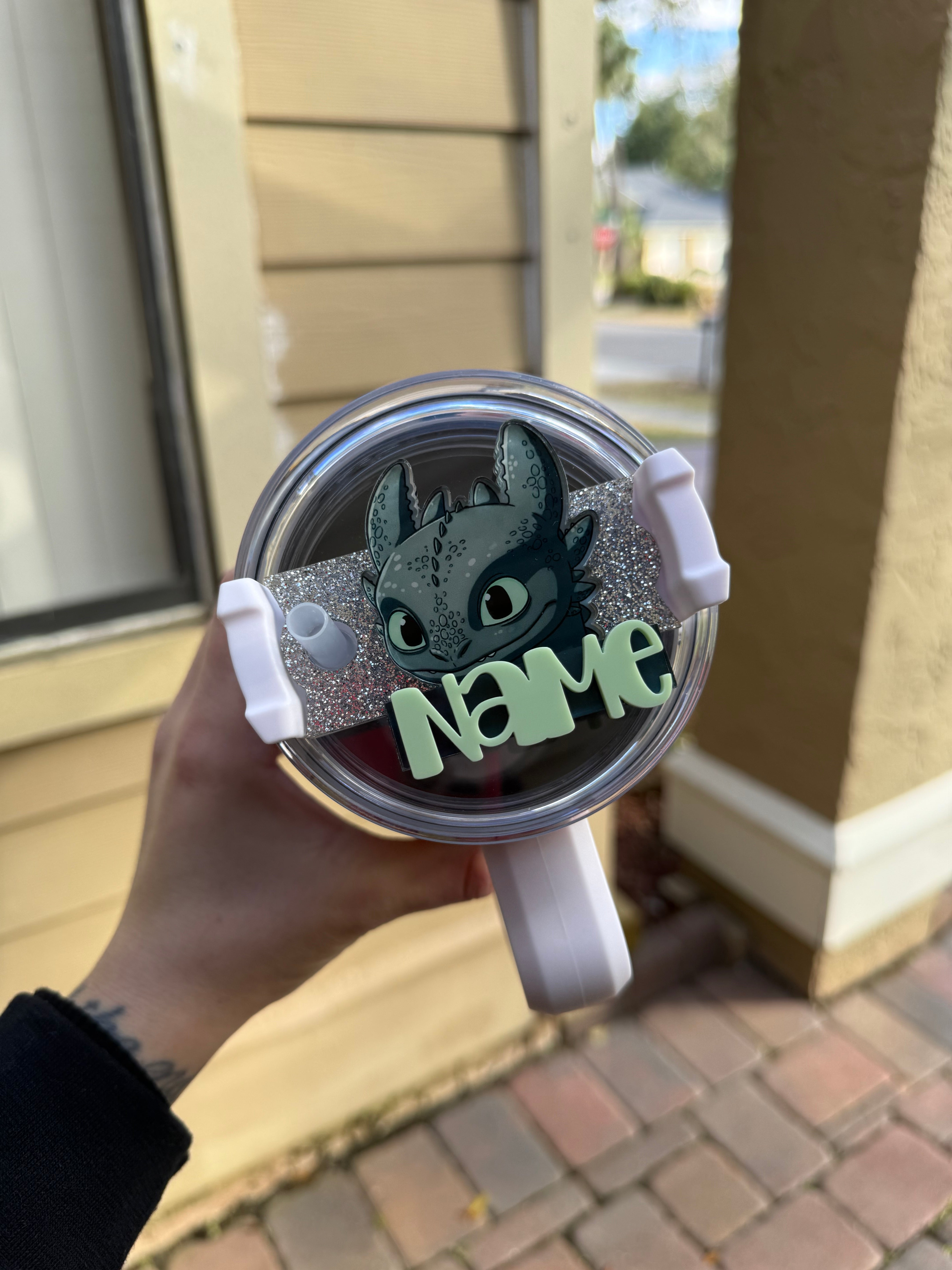 Toothless Acrylic Tumbler Plate with Name – CraftyourWayy