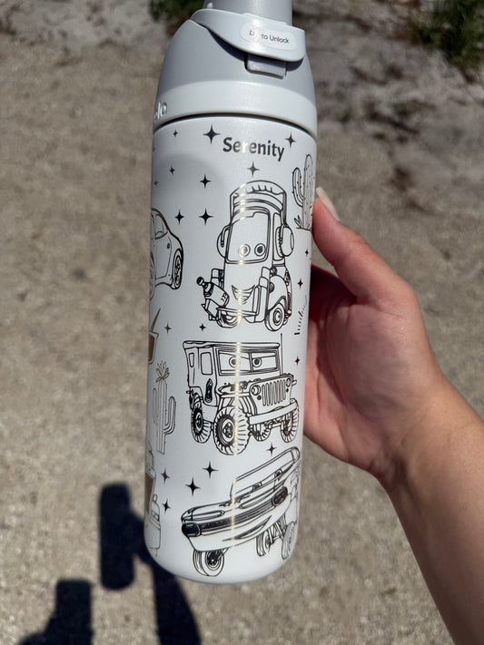 Cars Movie Engraved Owala Free Sip, Lightning Mcqueen