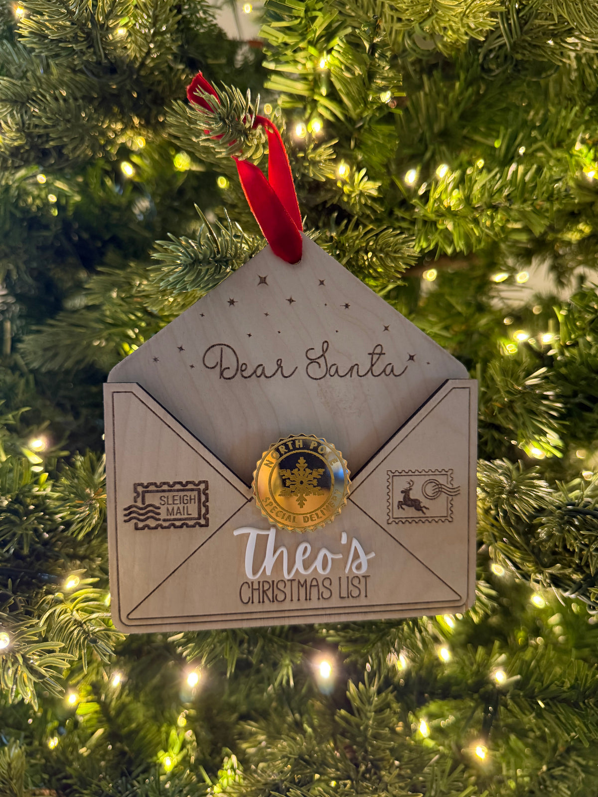 Letter to Santa Ornament, Personalized
