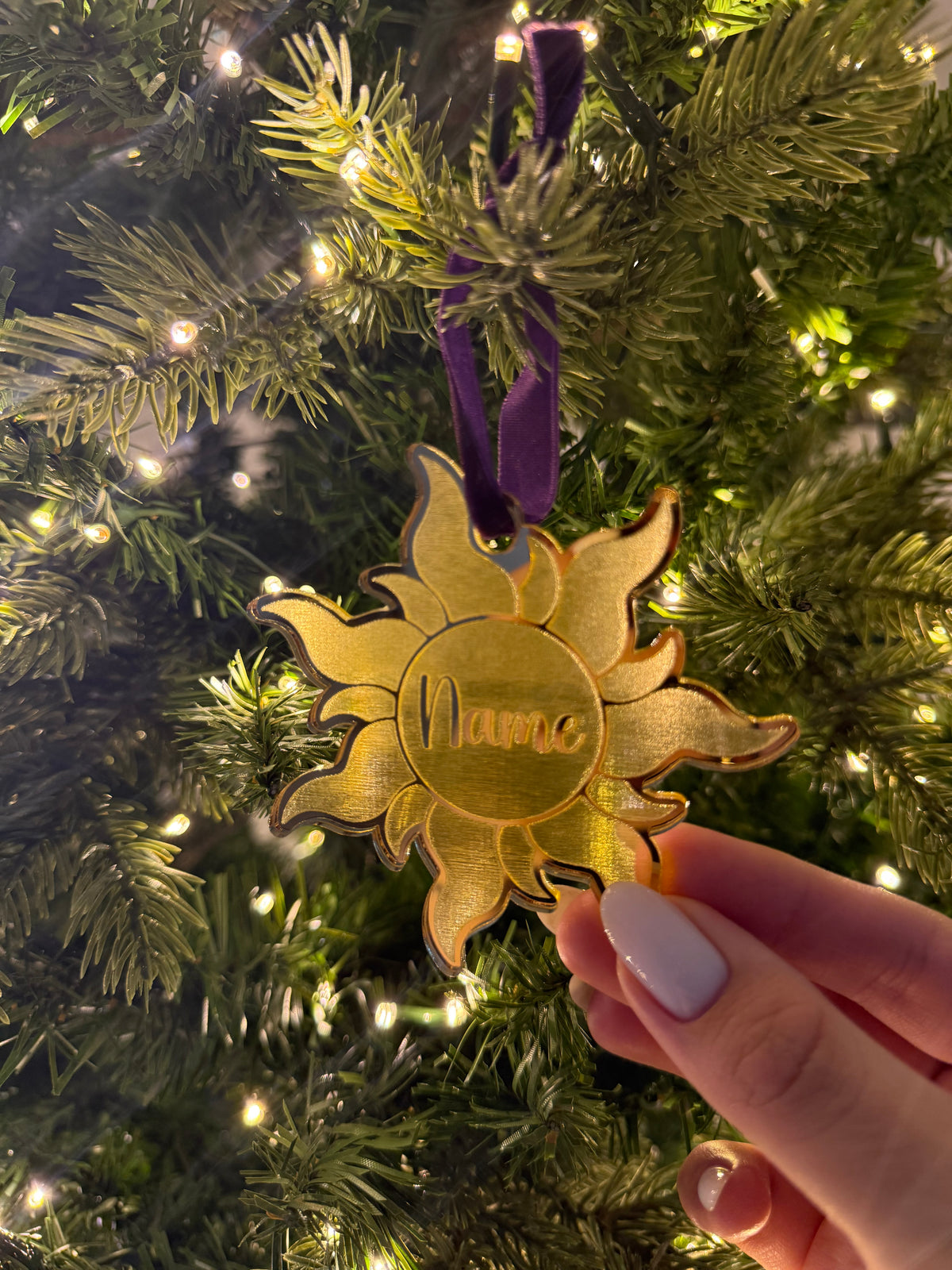 Purple Princess Ornament, Personalized