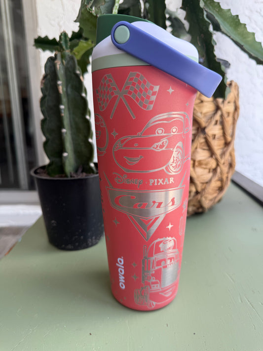 Cars Movie Engraved Owala Free Sip Sway 30oz