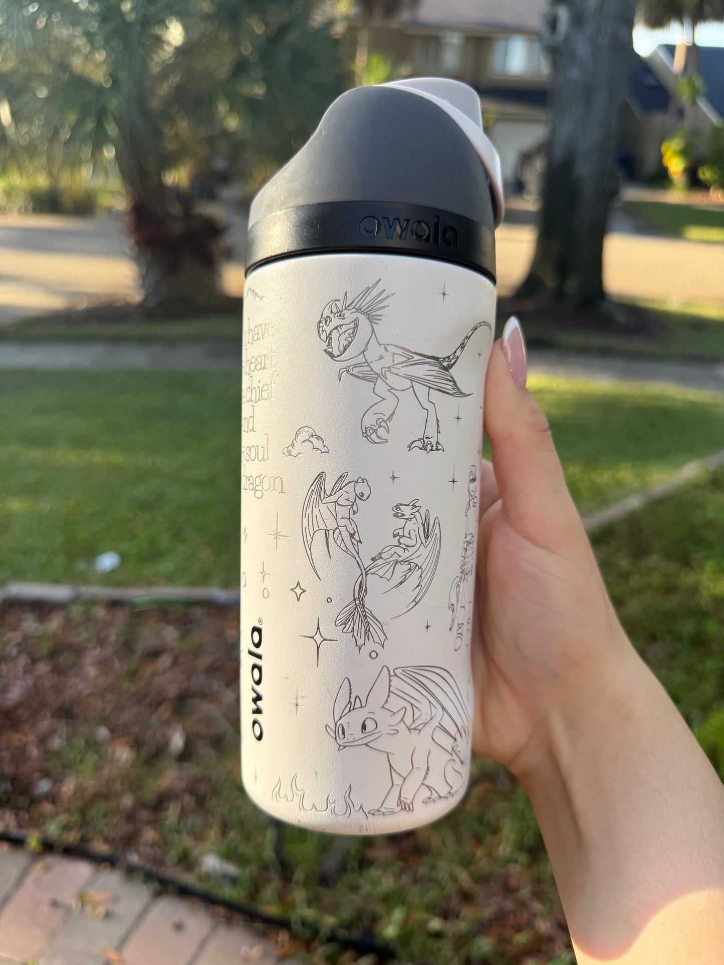 Dragon Engraved Owala Free Sip 16oz, Toothless dragon