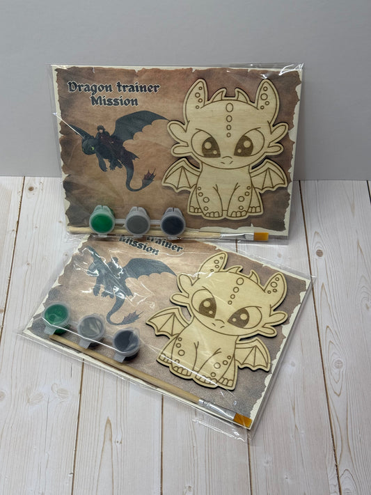 Personalized Party Favor Painting Kit for Kids, Dragon Birthday Party, Toothless Dragon Coloring Kit for kids
