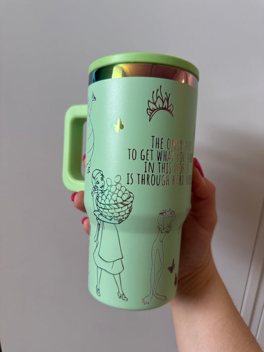 Tiana Princess FreeSip 20oz Engraved Tumbler Princess and the Frog