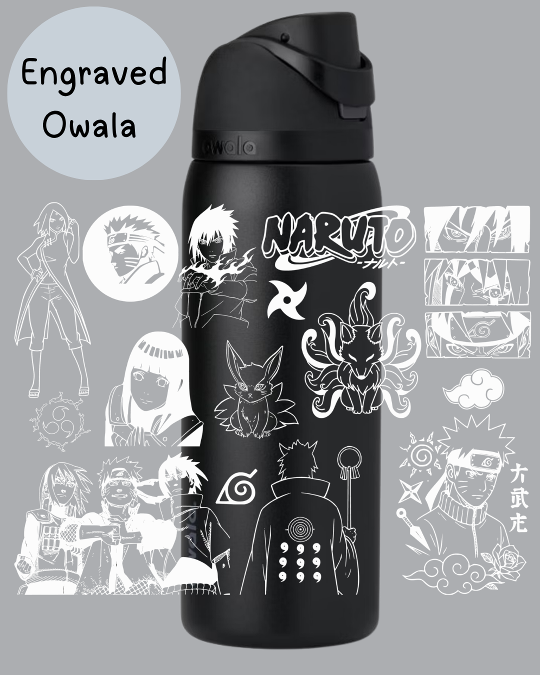 Anime Inspired Engraved Owala Free Sip