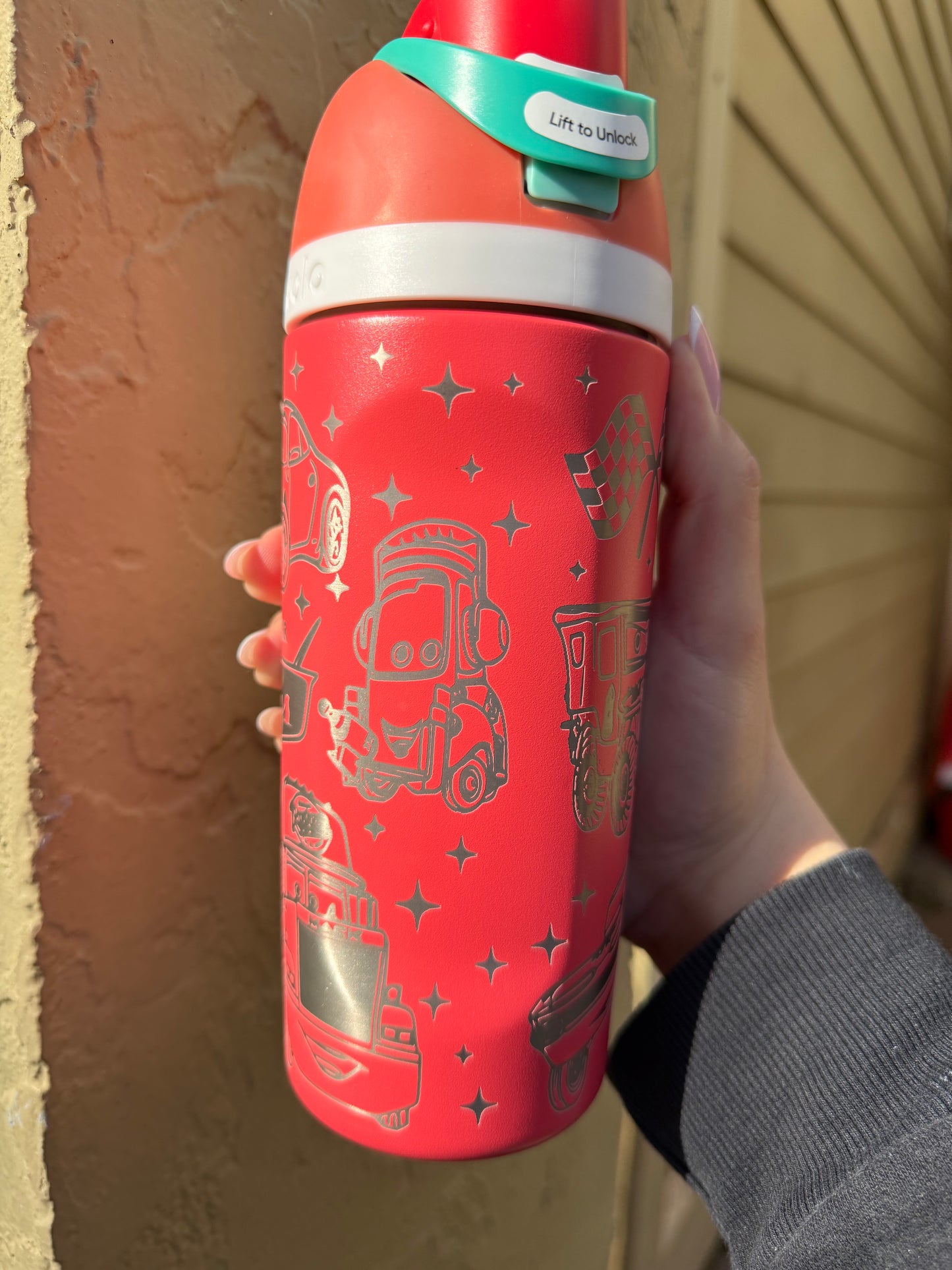 Cars Movie Engraved Owala Free Sip 16oz, Lightning Mcqueen