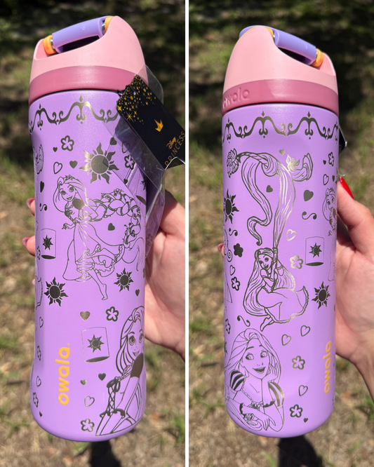 Purple Princess Engraved Owala Free Sip 24oz Special Edition