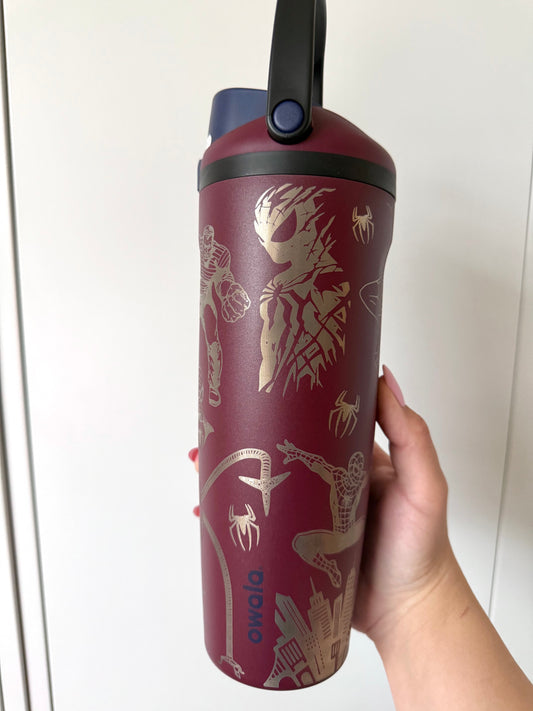 Spider Superhero Engraved Owala 30oz Tumbler