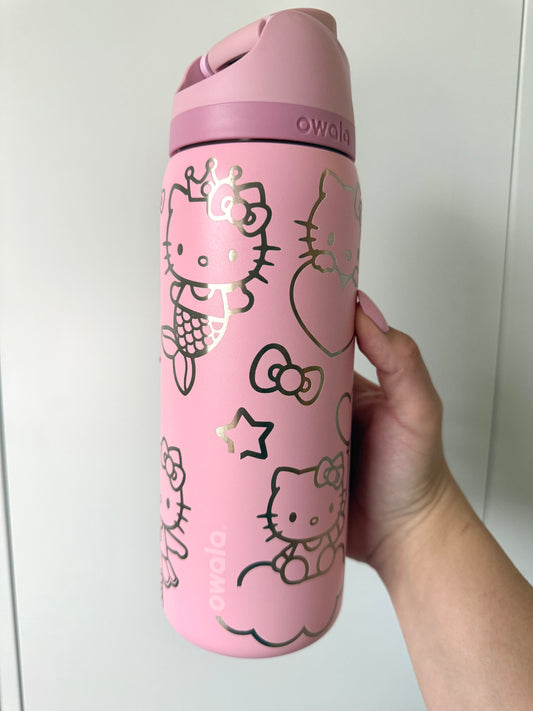 Kitty Engraved Owala 32oz Tumbler