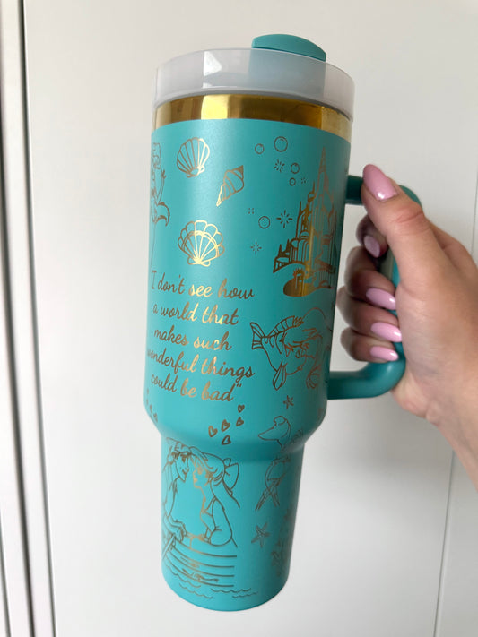 Mermaid Ocean Engraved 40oz Tumbler