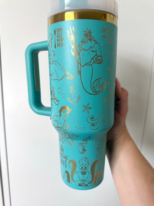 Mermaid Ocean Engraved 40oz Tumbler