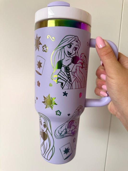 Long Hair Princess Engraved 40oz Tumbler